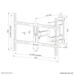 Neomounts WL40-550BL16 TV-beugel wand 40-65" - full motion - Easy Install - Afbeelding 18