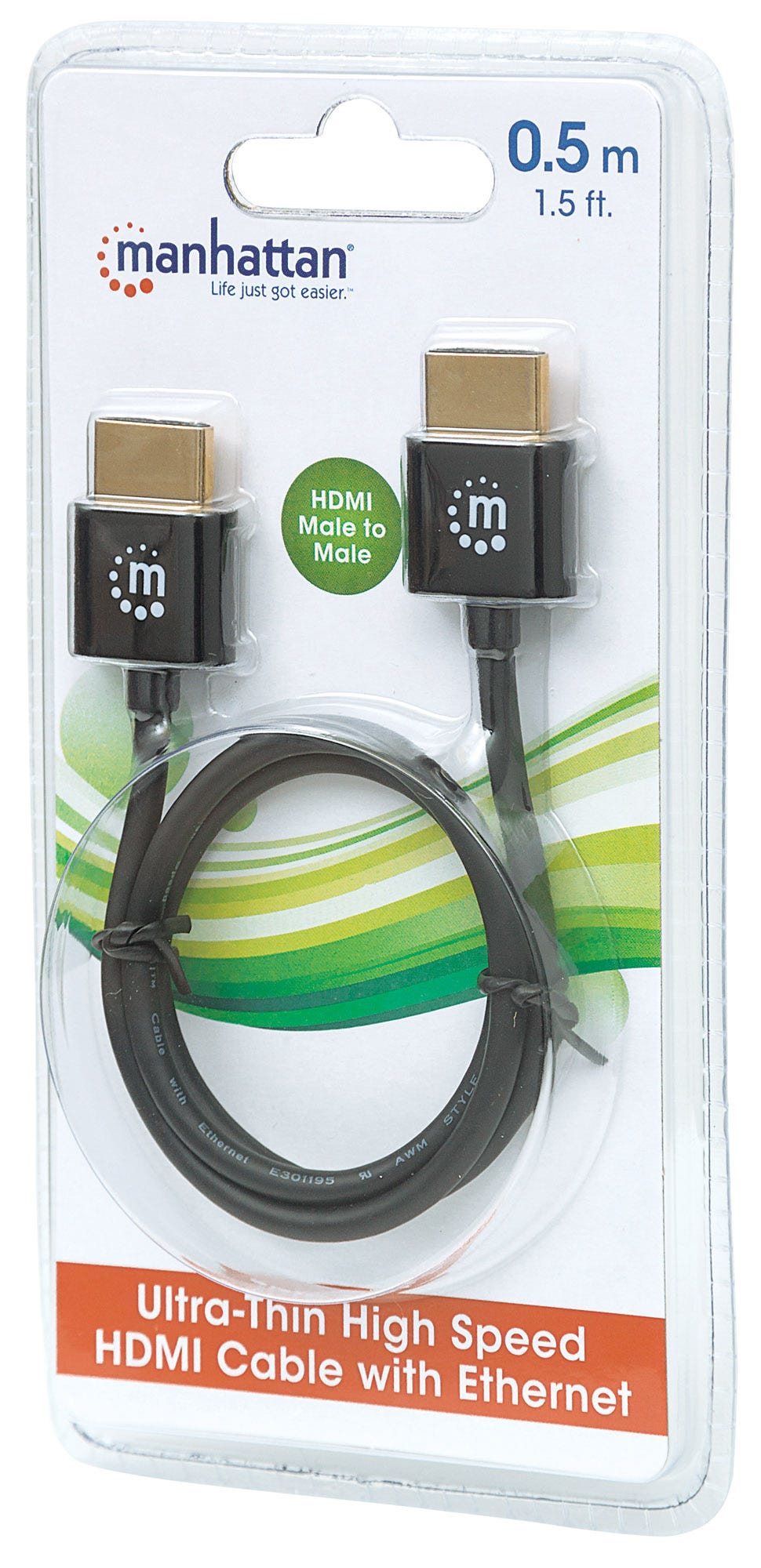 Manhattan 394406 HDMI kabel 0,5 m HDMI Type A (Standaard) Zwart - Afbeelding 6