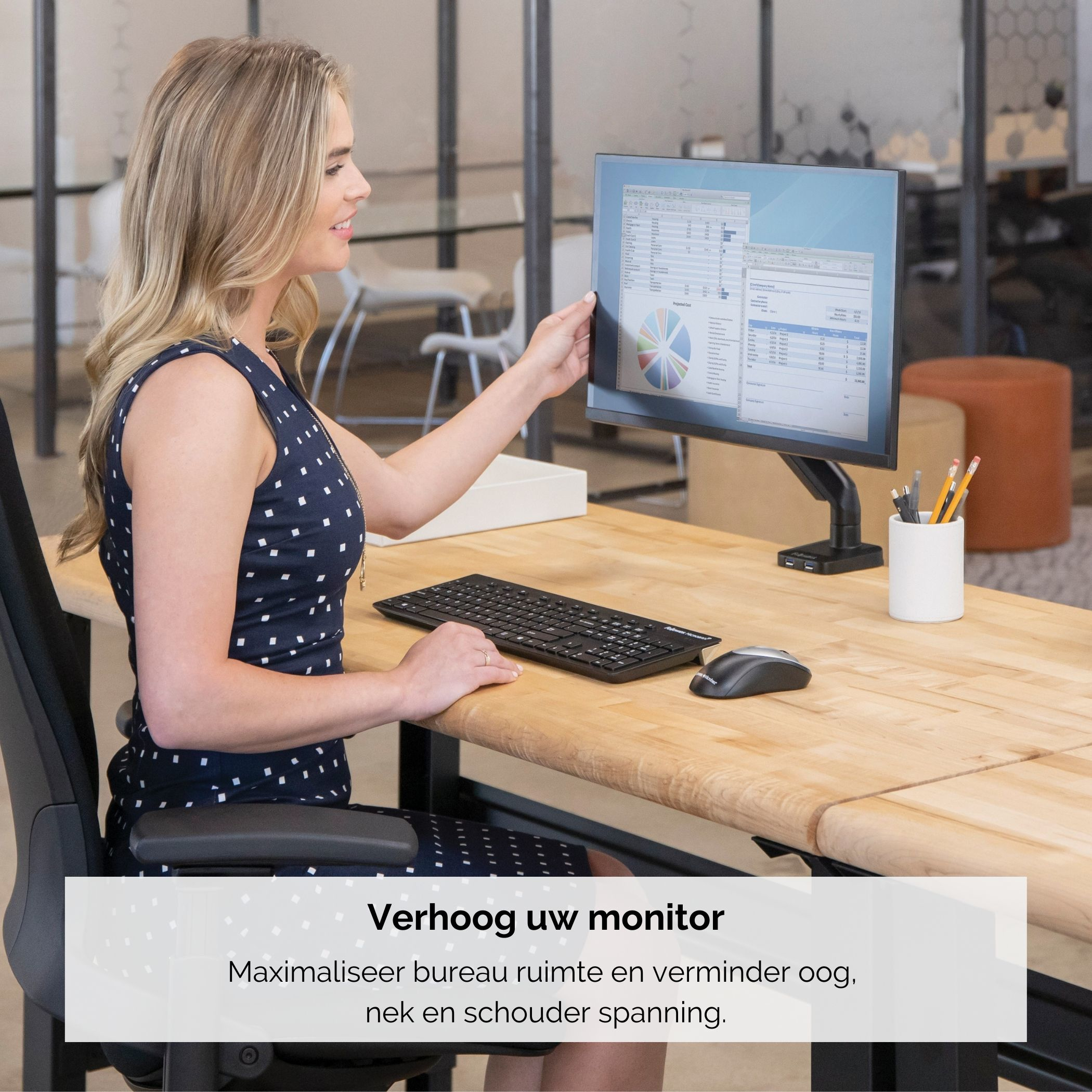 Fellowes Platinum Series enkele monitorarm - Zwart - Afbeelding 4
