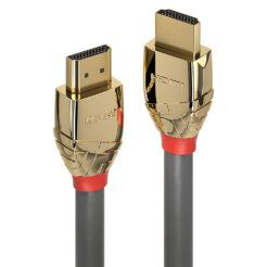 Lindy 37864 HDMI kabel 5 m HDMI Type A (Standaard) Goud, Grijs