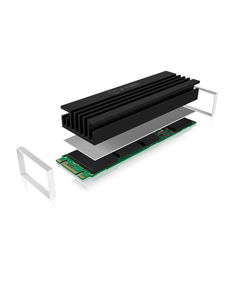 ICY BOX IB-M2HS-70 SSD (solid-state drive) Koelplaat/radiatoren Zwart 1 stuk(s) - Afbeelding 5
