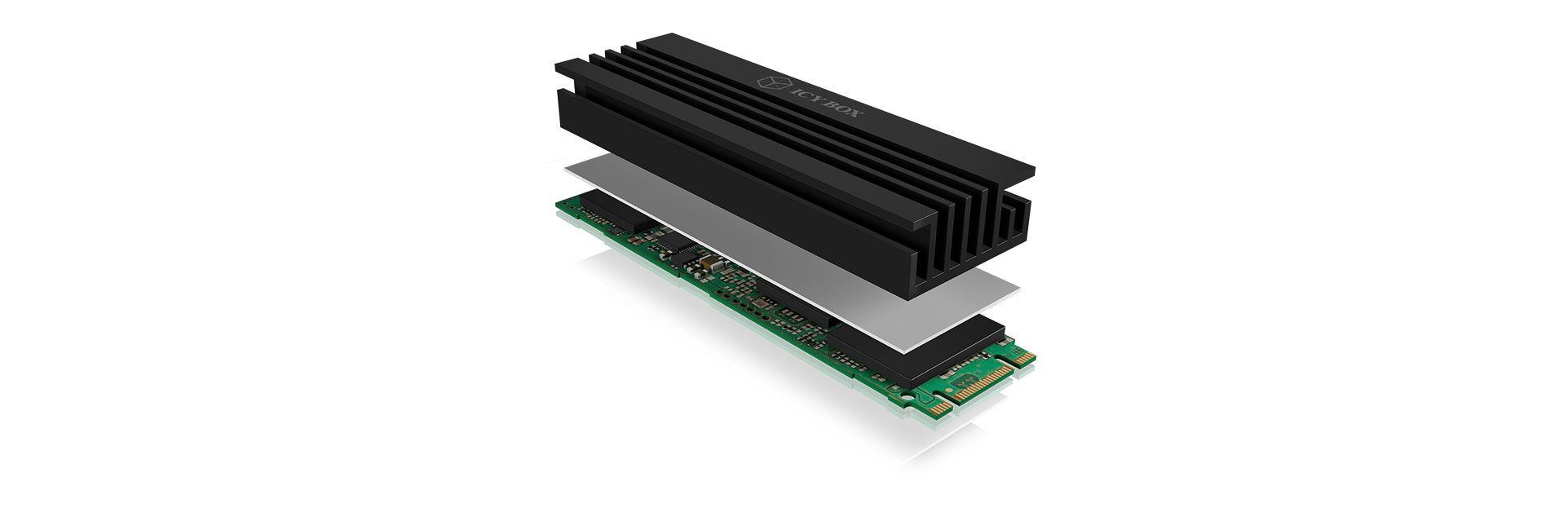 ICY BOX IB-M2HS-70 SSD (solid-state drive) Koelplaat/radiatoren Zwart 1 stuk(s) - Afbeelding 3