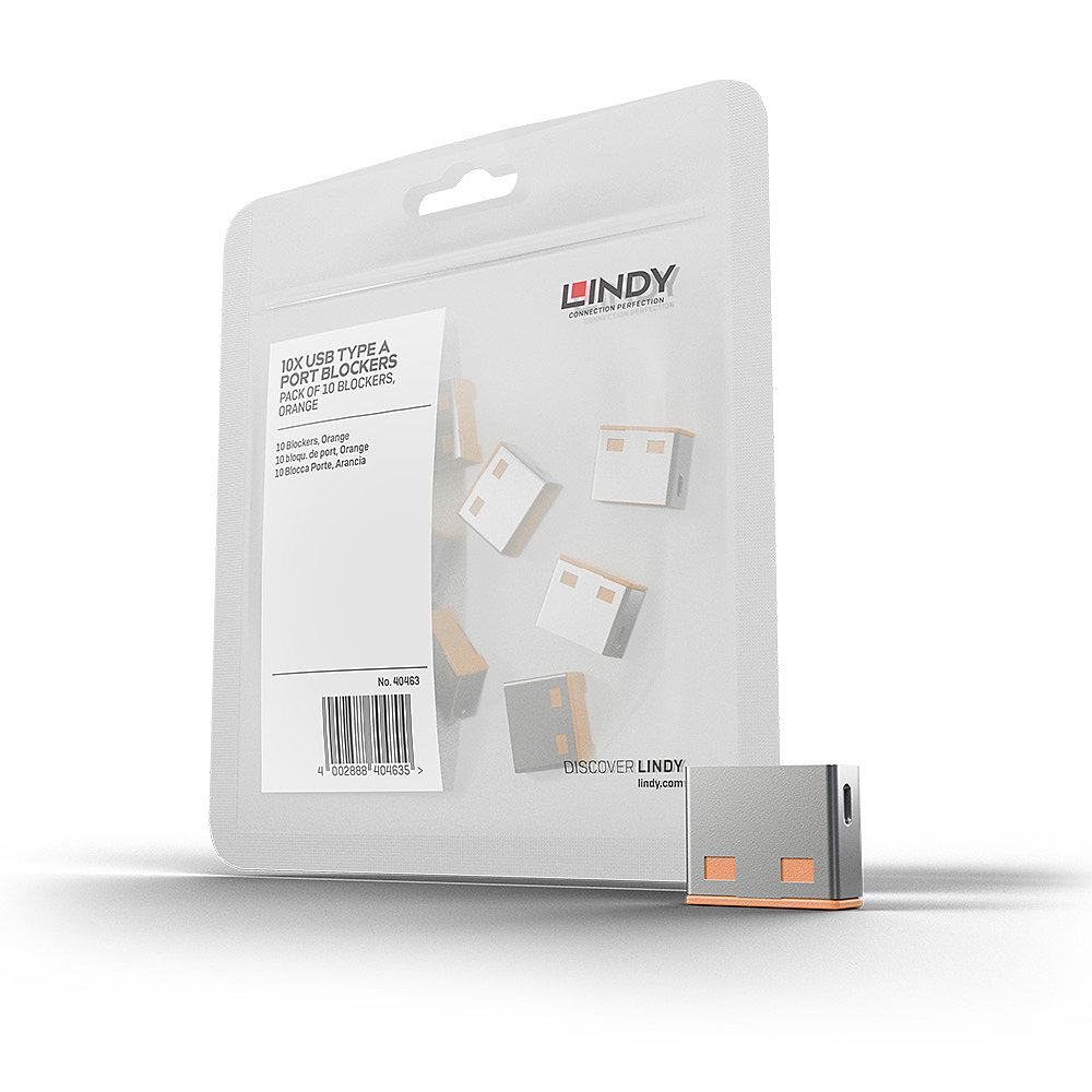 Lindy 40463 poortblokker USB Type-A Oranje Acrylonitrielbutadieenstyreen (ABS) 10 stuk(s) - Afbeelding 2