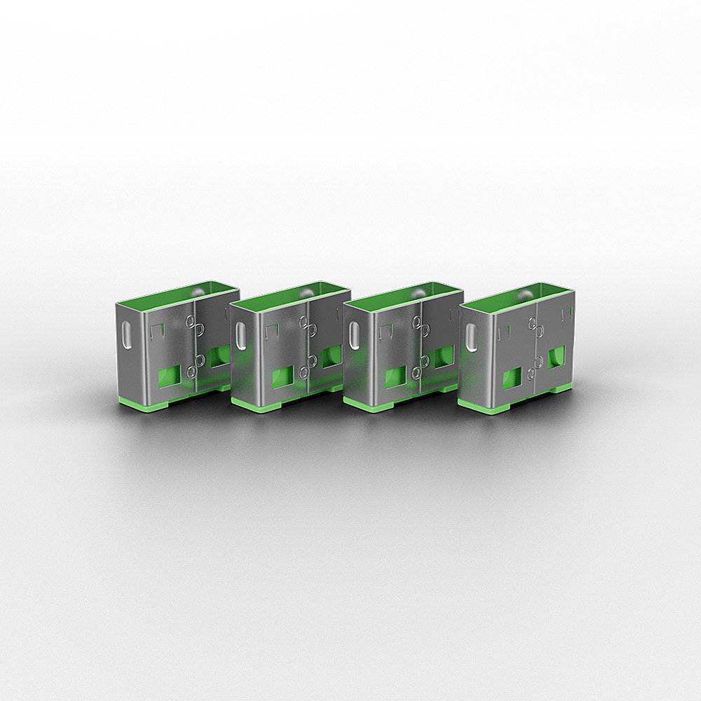 Lindy 40451 poortblokker Poortblokker + sleutel USB Type-A Groen Acrylonitrielbutadieenstyreen (ABS) 5 stuk(s) - Afbeelding 3