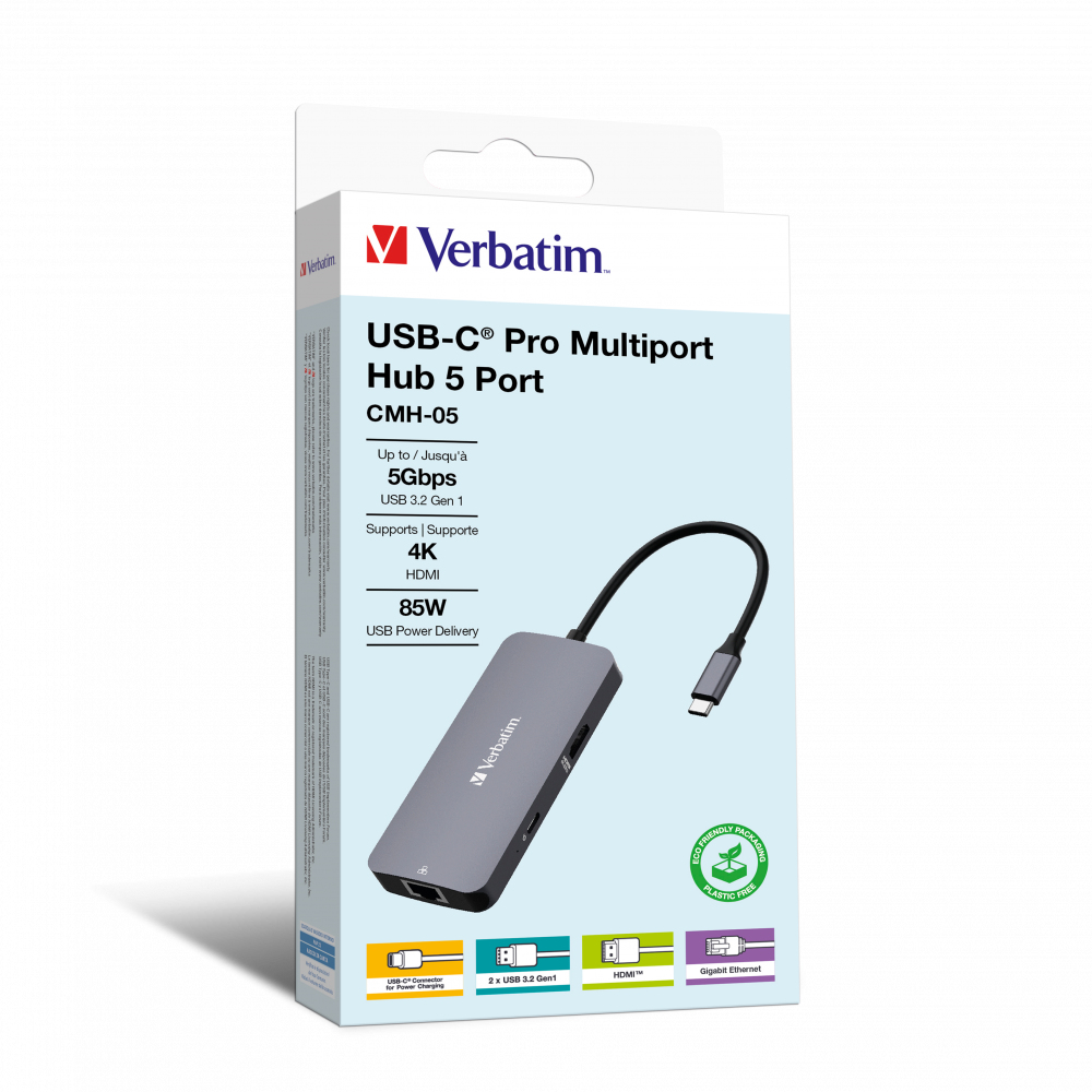 Verbatim USB-C Pro multipoort-hub CMH-05: 5 poorten - Afbeelding 2