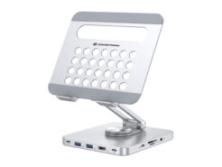 Conceptronic DONN26G Tabletstandaard met 8-in-1 dockingstation, 360° draaibare voet, opvouwbaar, in hoogte verstelbaar - Afbeelding 4