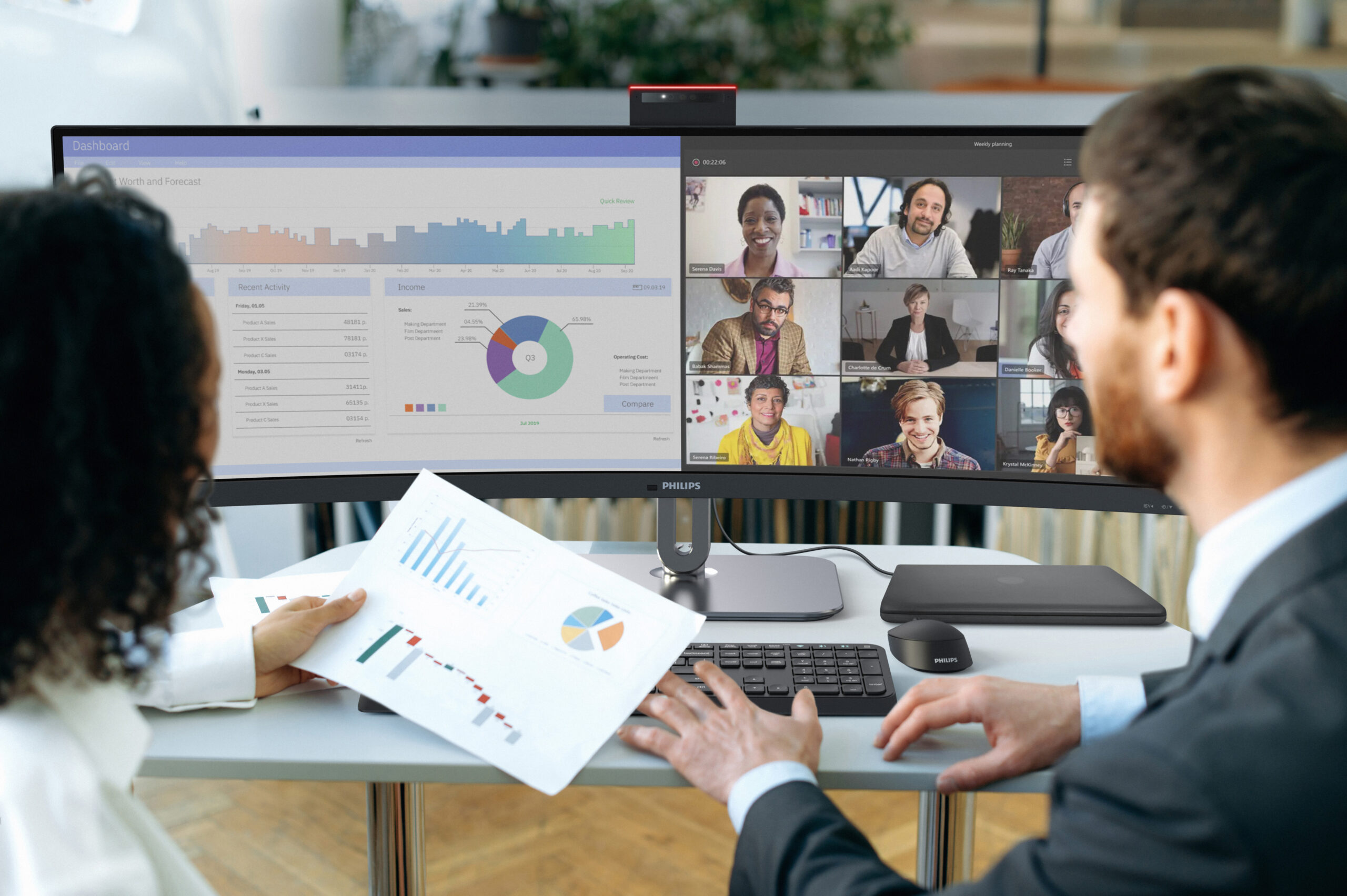 Philips 49B2U6903CH/00 computer monitor 124,5 cm (49") 5120 x 1440 Pixels Dual QHD LCD Grijs - Afbeelding 6