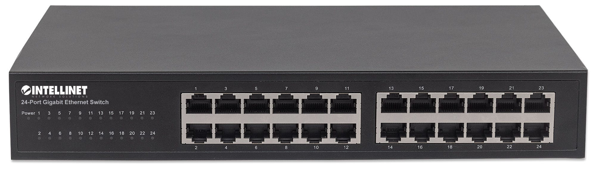 Intellinet 24-poorts Gigabit Ethernet netwerk switch, 24x RJ45 10/100/1000 Mbps, IEEE 802.3az Energy Efficient Ethernet, unmanaged, desktop of 19" rackmontage, metalen behuizing, 3 jaar garantie - Afbeelding 5
