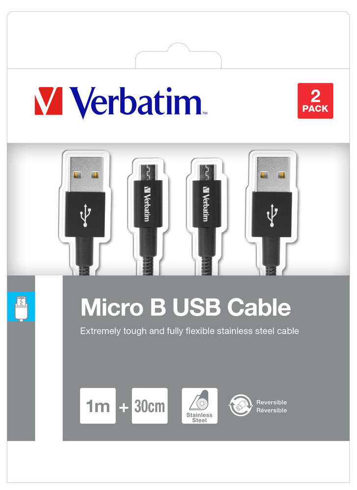 Verbatim 48875 USB-kabel USB 3.2 Gen 1 (3.1 Gen 1) 1 m Micro-USB A USB A Zwart - Afbeelding 4