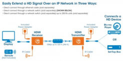 Manhattan HDMI-extenderkit 1080p via IP, verlengt het signaal tot 120 m via een netwerkswitch en één Ethernetkabel, IR-compatibel, zwart, 3 jaar garantie - Afbeelding 3