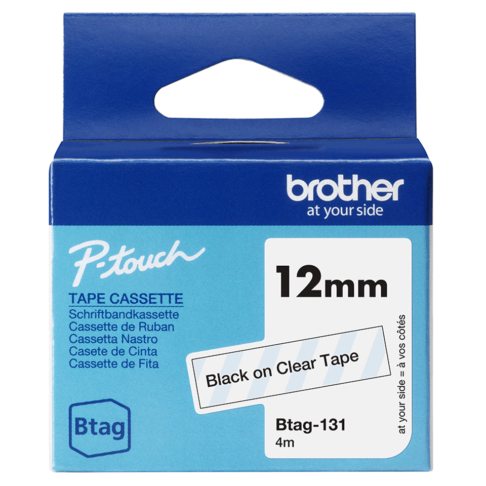 Brother BTAG-131 labelprinter-tape Zwart op zilver - Afbeelding 2