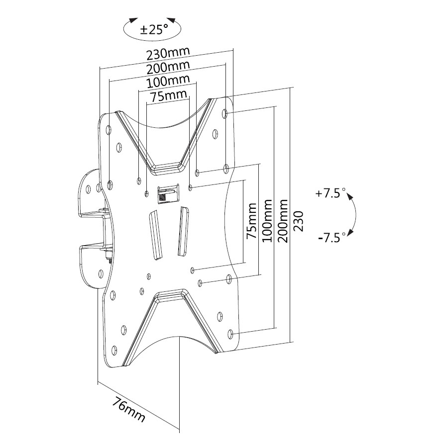 Equip 650402 23“-42” Draaibare TV Muurbeugel - Afbeelding 5
