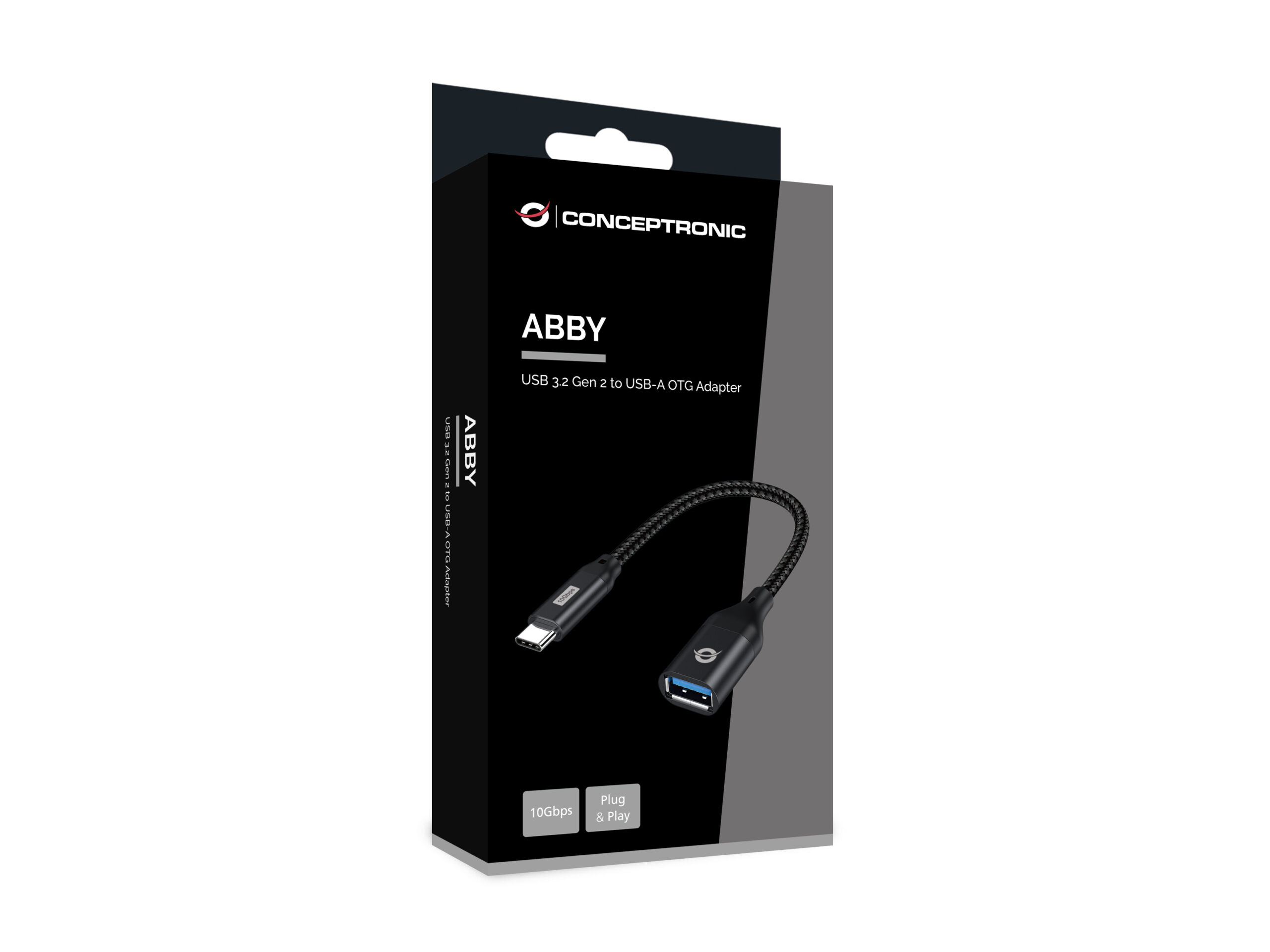 Conceptronic ABBY18B tussenstuk voor kabels USB-C USB-A Zwart - Afbeelding 4