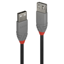 Lindy 36704 USB-kabel USB 2.0 3 m USB A Zwart, Grijs