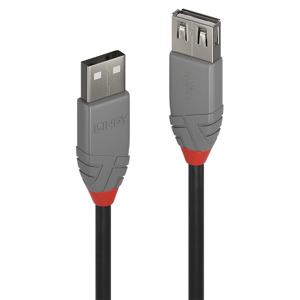 Lindy 36701 USB-kabel USB 2.0 0,5 m USB A Zwart, Grijs