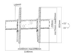 Equip 650322 60“-100” Kantelbare TV Muurbeugel - Afbeelding 6
