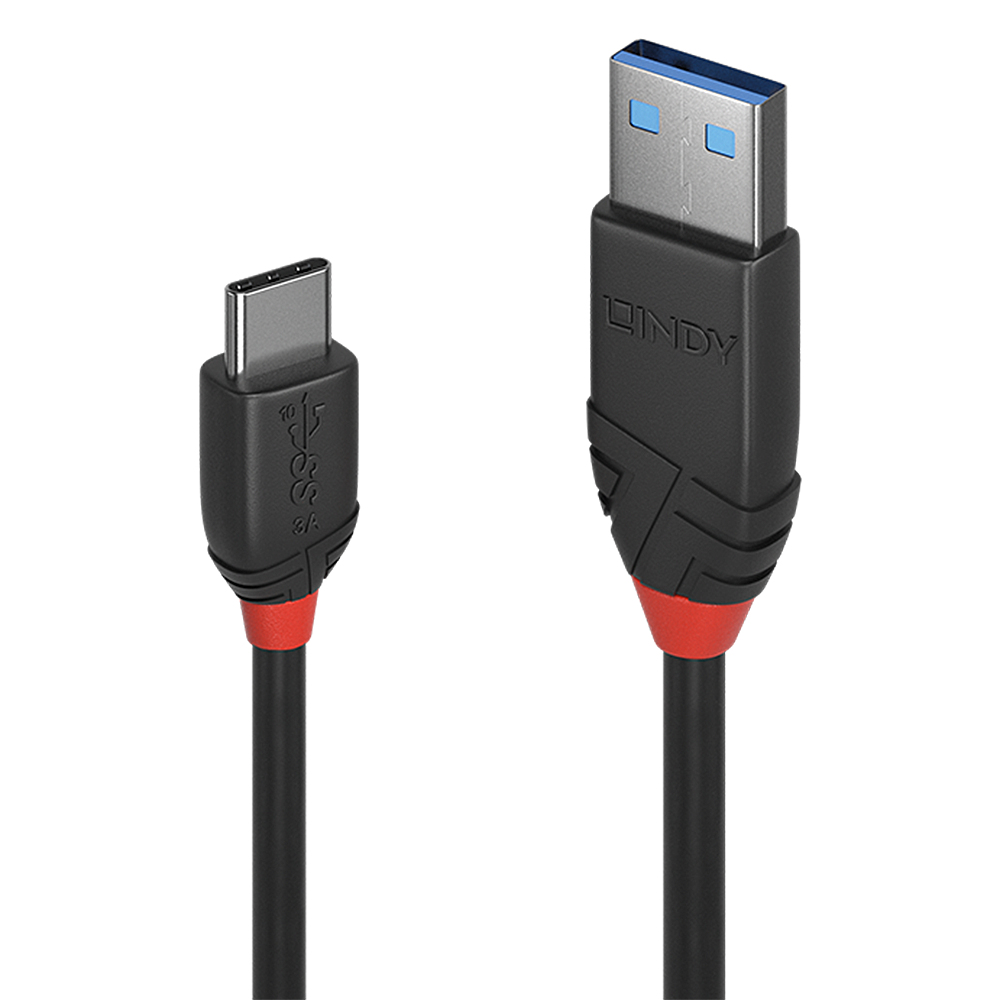 Lindy 36916 USB-kabel USB 3.2 Gen 1 (3.1 Gen 1) 1 m USB A USB C 10 Gbit/s Zwart