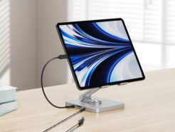 Conceptronic DONN26G Tabletstandaard met 8-in-1 dockingstation, 360° draaibare voet, opvouwbaar, in hoogte verstelbaar - Afbeelding 9