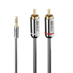 Lindy 35333 audio kabel 1 m 3.5mm 2 x RCA Antraciet - Afbeelding 2
