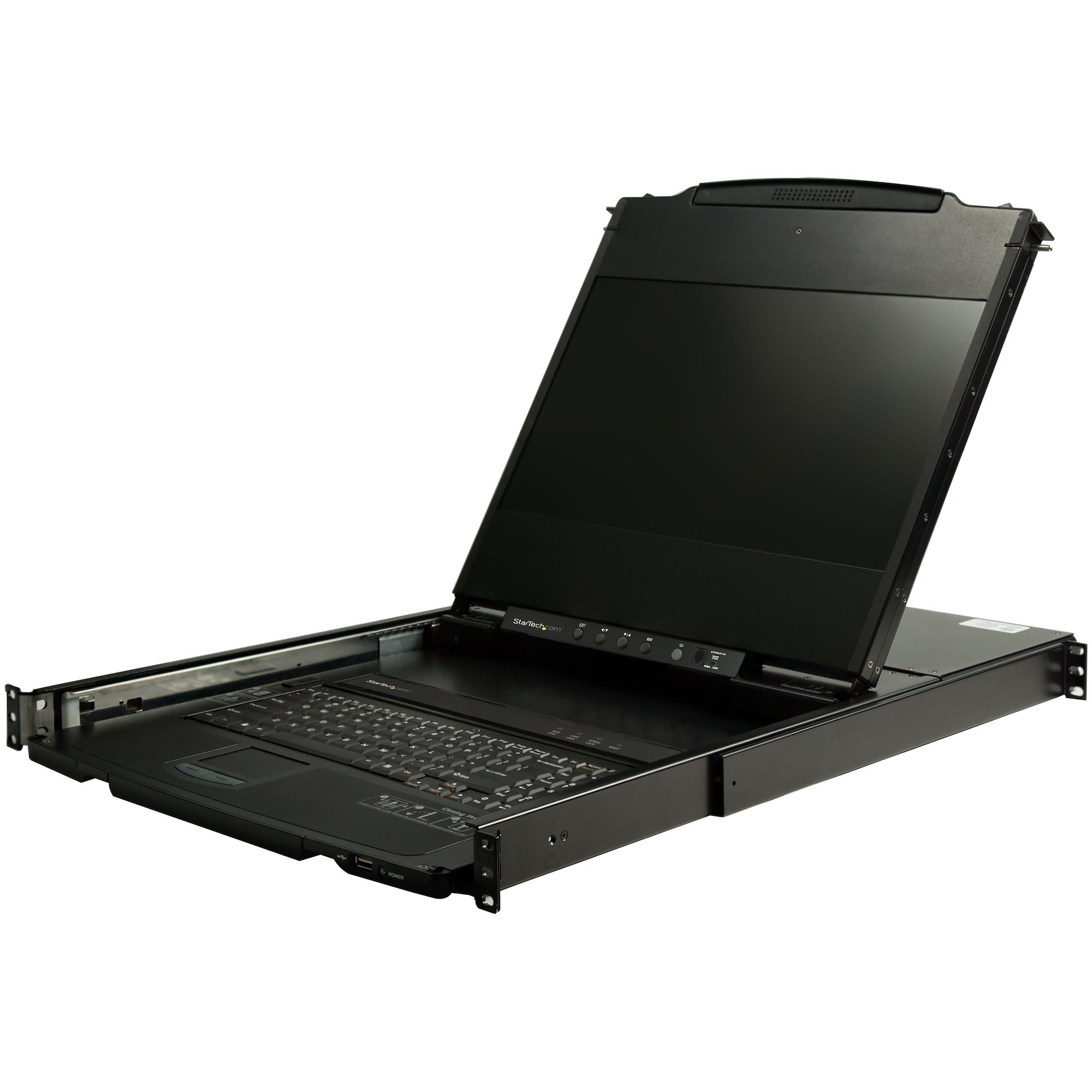 StarTech.com Dual Rail KVM Rack Console, HD 1080p, Single Port DVI/VGA KVM met 17" LCD Scherm voor Server Rack, Universele 1U LCD KVM Console met Kabels, USB Support, 50000 MTBF, QWERTY Keyboard - Afbeelding 2