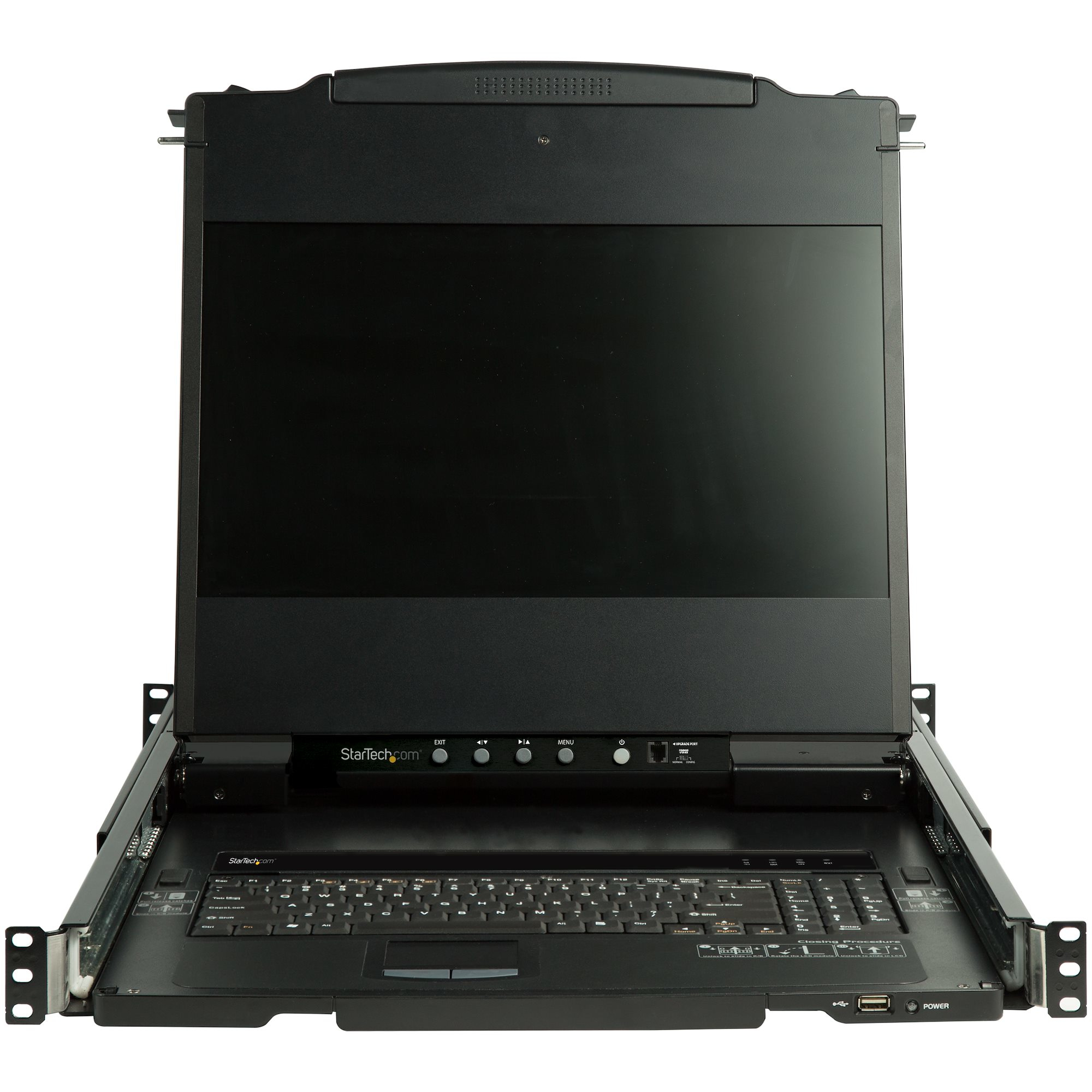 StarTech.com Dual Rail KVM Rack Console, HD 1080p, Single Port DVI/VGA KVM met 17" LCD Scherm voor Server Rack, Universele 1U LCD KVM Console met Kabels, USB Support, 50000 MTBF, QWERTY Keyboard - Afbeelding 3