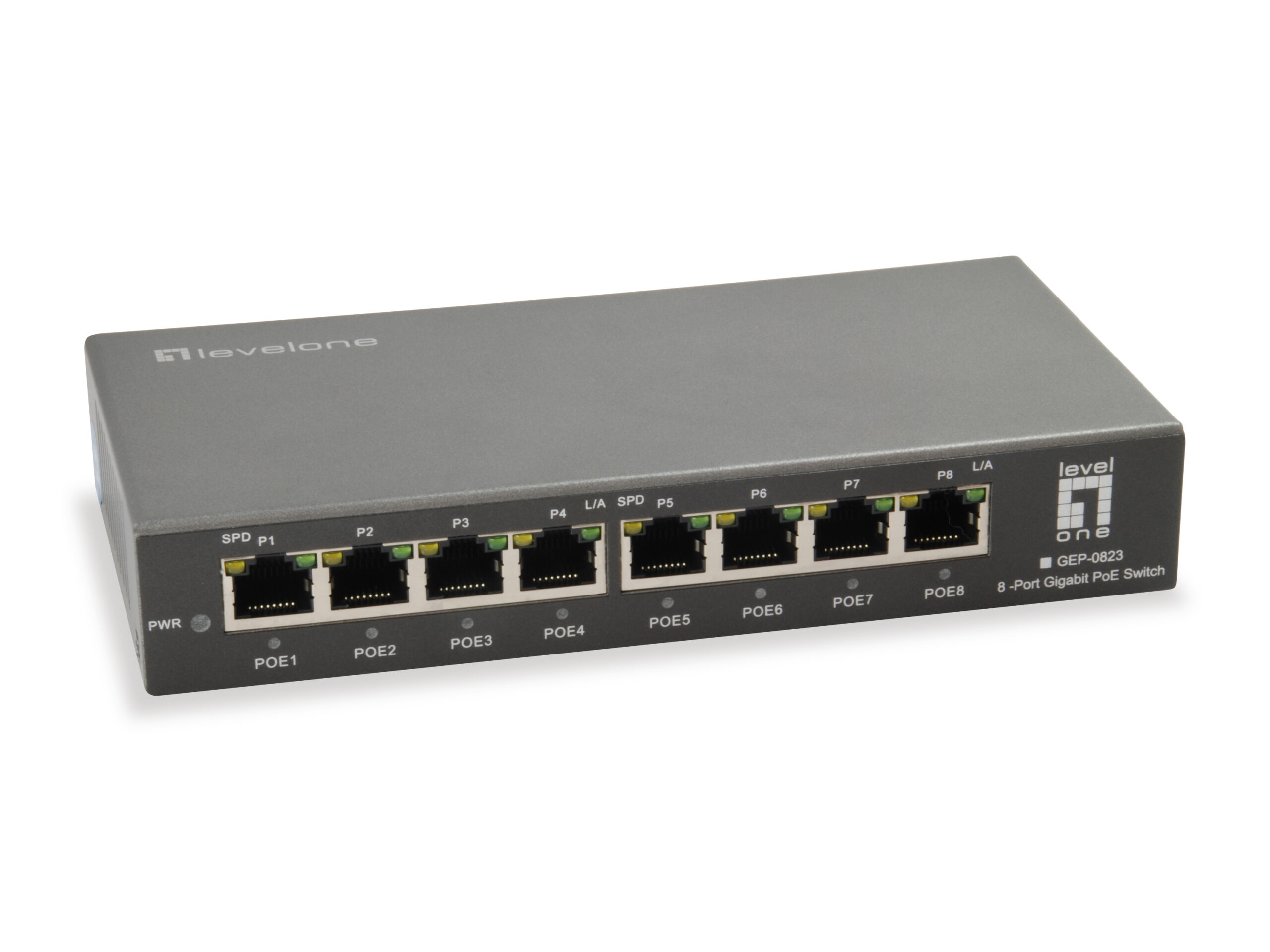 LevelOne GEP-0823 netwerk-switch Gigabit Ethernet (10/100/1000) Power over Ethernet (PoE) Zwart - Afbeelding 2