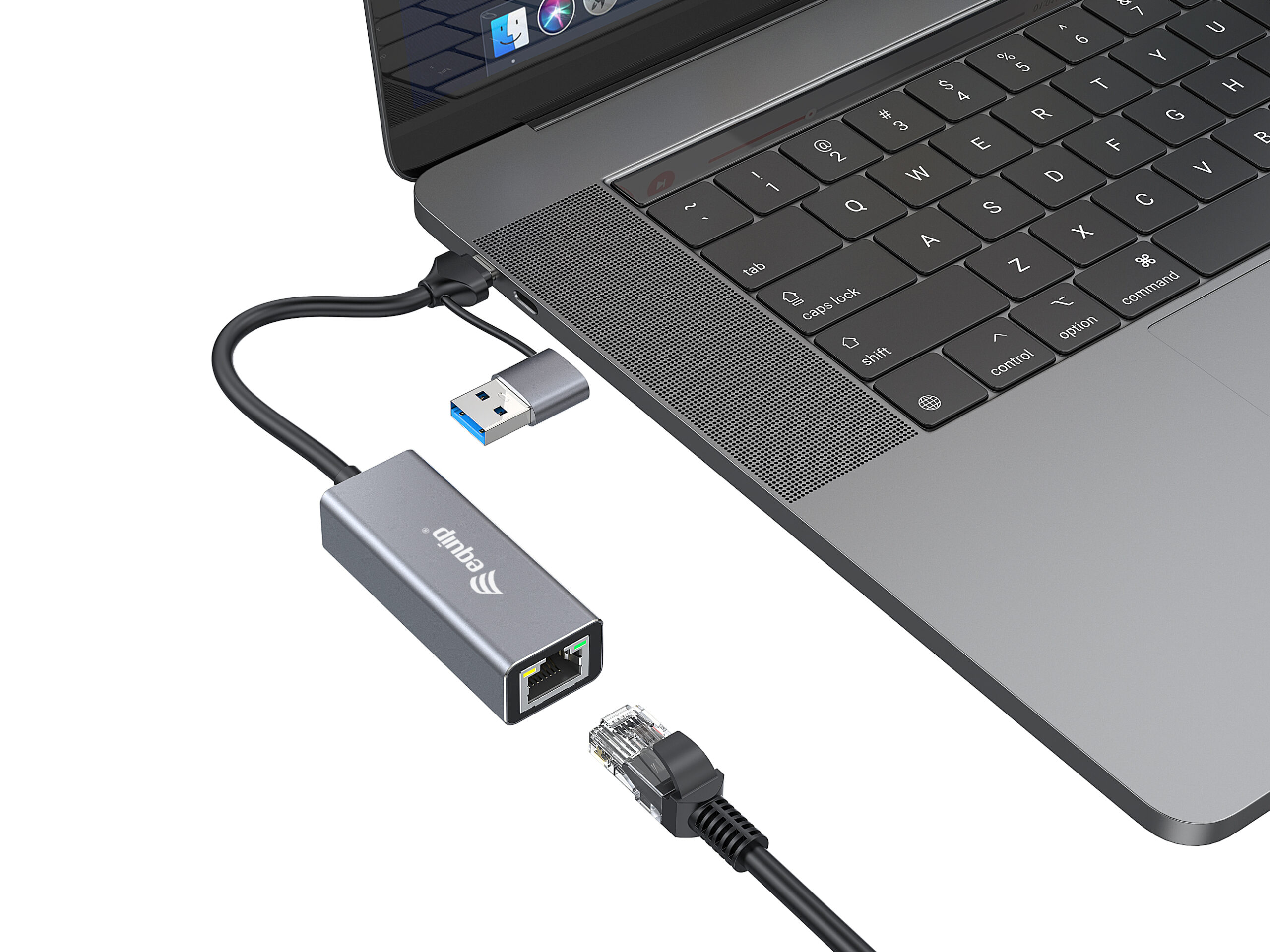 Equip USB-C naar 2,5 Gigabit Ethernet Netwerk (USB-C+A) Adapter - Afbeelding 4