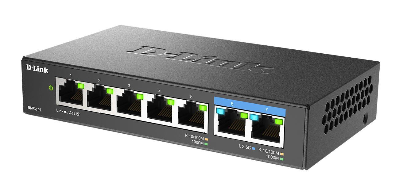 D-Link 7-Poort Multi-Gigabit Unmanaged Switch - Afbeelding 3