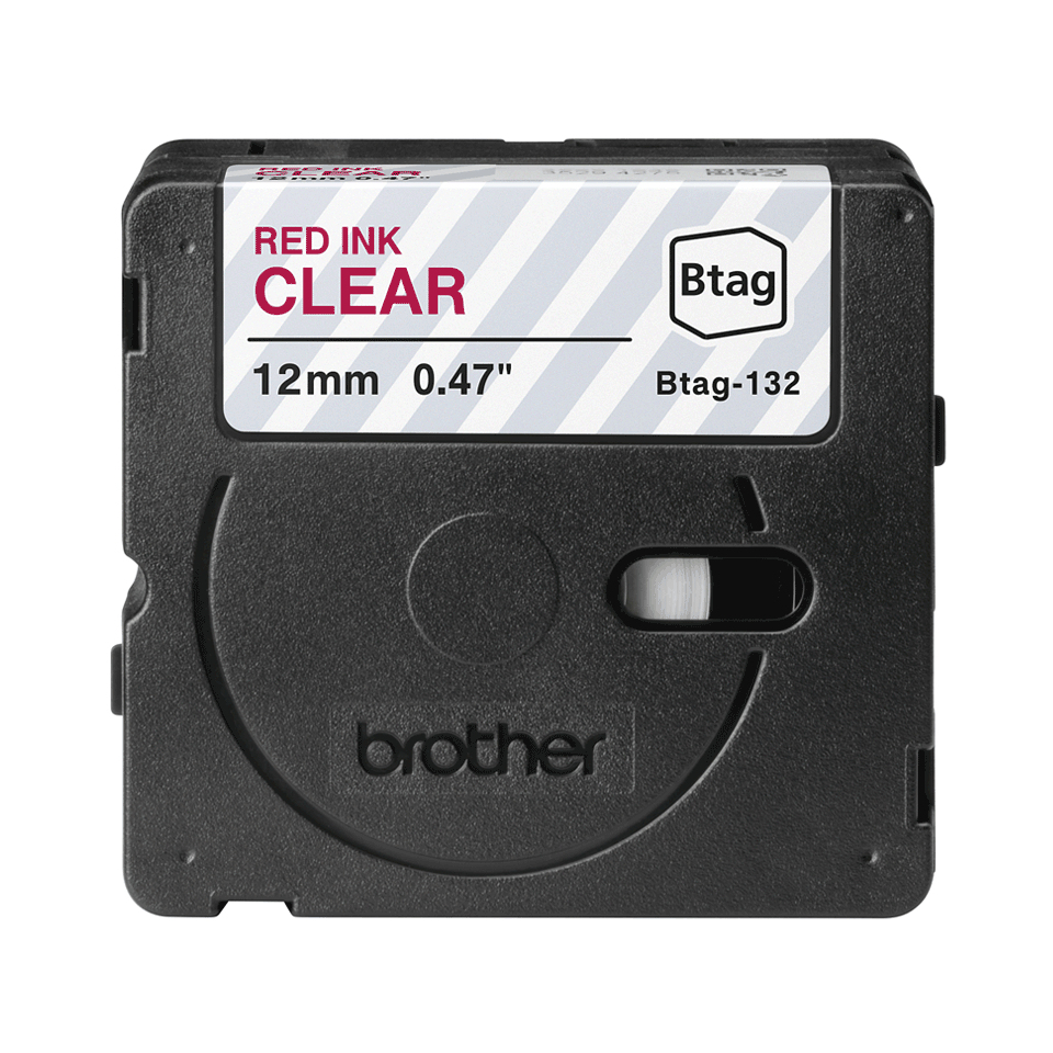 Brother BTAG-132 labelprinter-tape Rood op transparant - Afbeelding 3