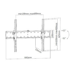 Equip 650332 37“-75” Kantelbare TV Muurbeugel - Afbeelding 9