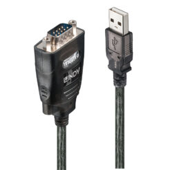 Lindy 42686 seriële kabel Zwart 1,1 m USB Type-A DB-9