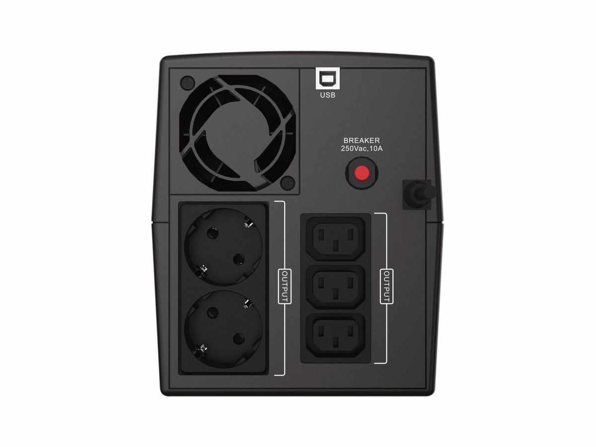 Conceptronic ZEUS08EM UPS Line-interactive 1,5 kVA 900 W 5 AC-uitgang(en) - Afbeelding 3