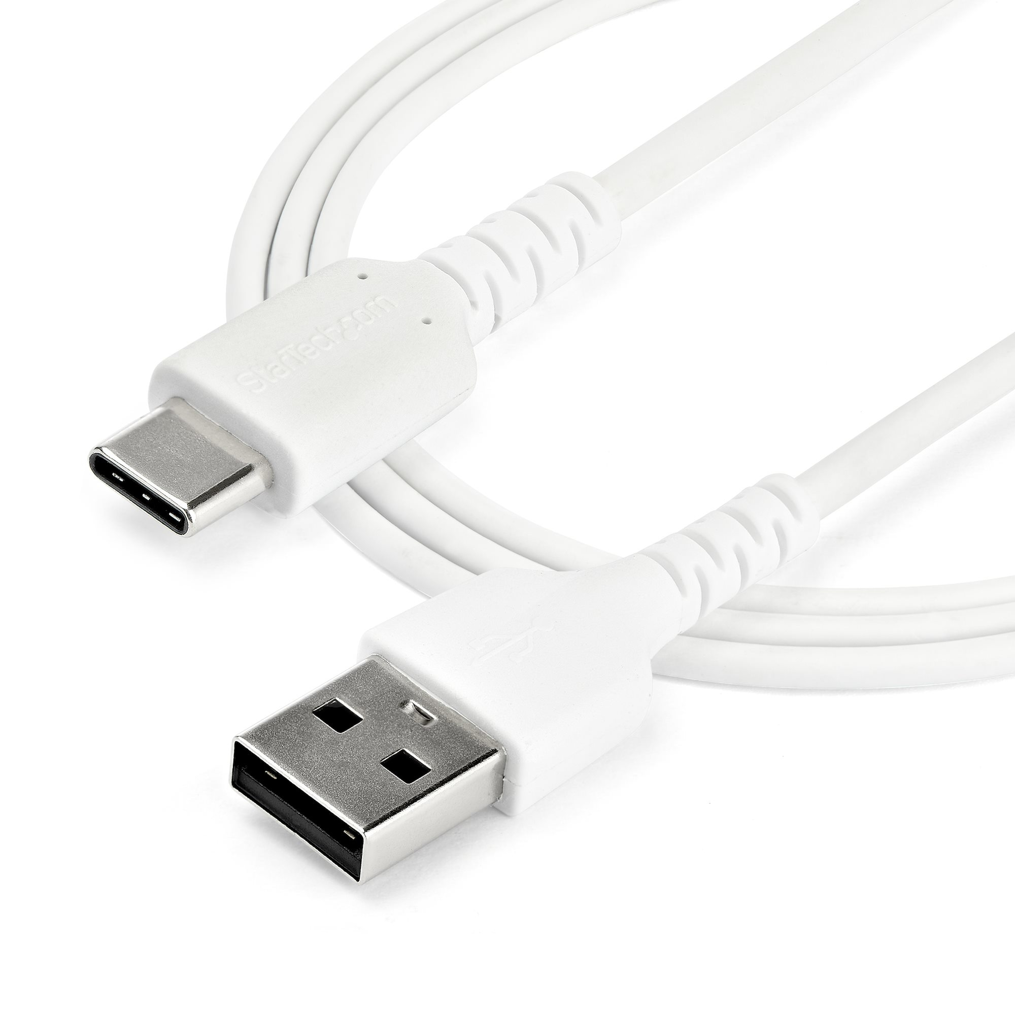 StarTech.com 2m USB-A naar USB-C Laadkabel, Robuuste Fast Charge & Sync Kabel, 3A, USB 2.0, TPE Mantel en Aramidevezels - Witte USB Oplaadkabel - Afbeelding 6