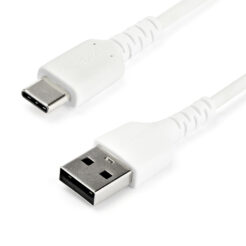 StarTech.com 2m USB-A naar USB-C Laadkabel, Robuuste Fast Charge & Sync Kabel, 3A, USB 2.0, TPE Mantel en Aramidevezels - Witte USB Oplaadkabel - Afbeelding 2