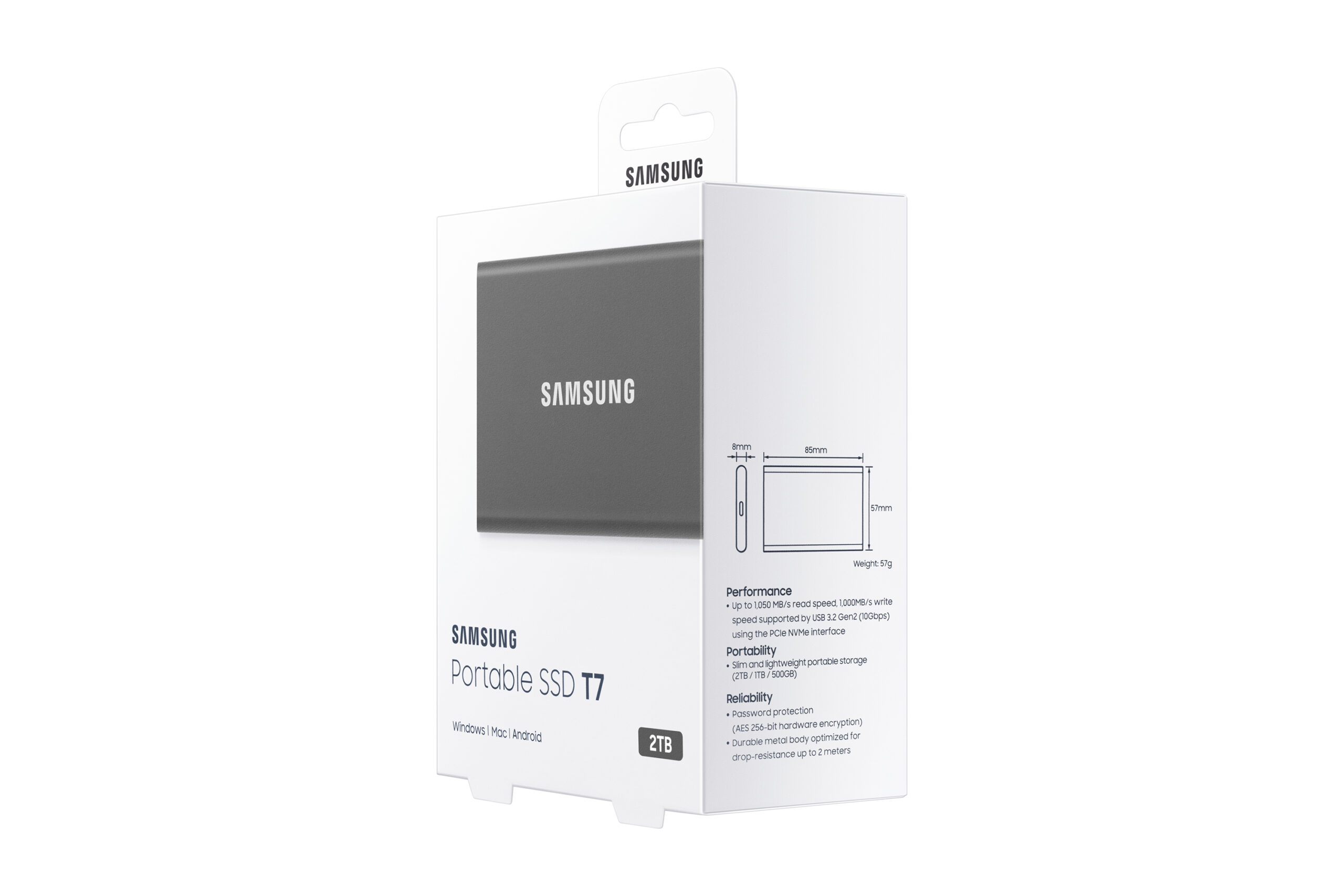Samsung Portable SSD T7 2 TB USB Type-C 3.2 Gen 2 (3.1 Gen 2) Grijs - Afbeelding 12