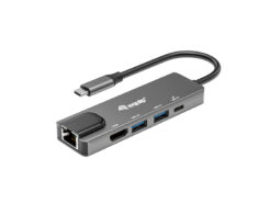 Equip USB-C 5 in 1 multifunctionele adapter, HDMI, Gigabit LAN, USB 3.2 GEN1, 100W USB PD