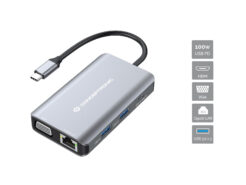 Conceptronic DONN21G laptop dock & poortreplicator Bedraad USB 3.2 Gen 1 (3.1 Gen 1) Type-C Grijs