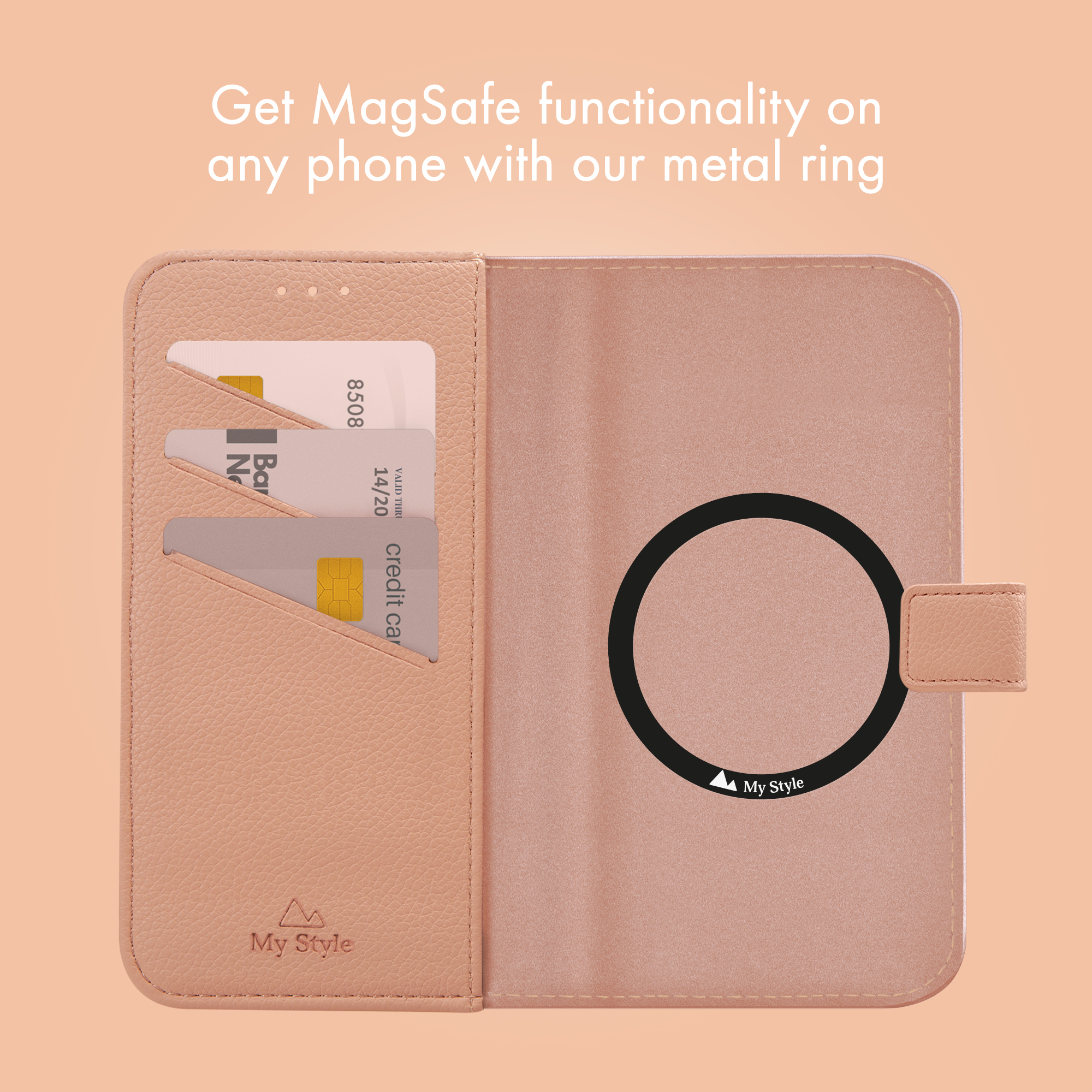 My Style Universal MagSafe Compatible Wallet - Soft Pink 6.3" (Without Case) - Afbeelding 2