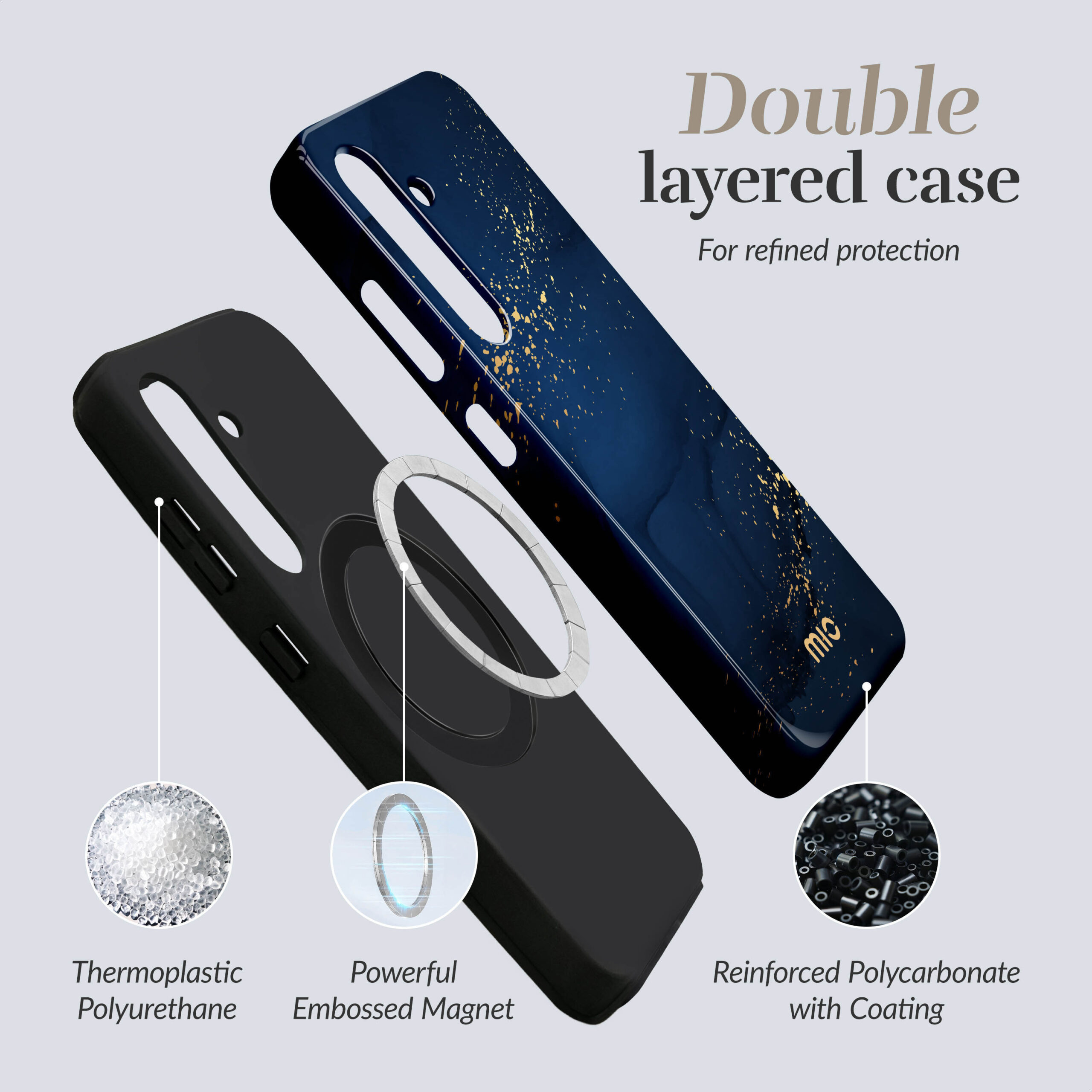 MIO Midnight Sparkle Magsafe Compatible for Samsung S25 Edge 5G - Afbeelding 5