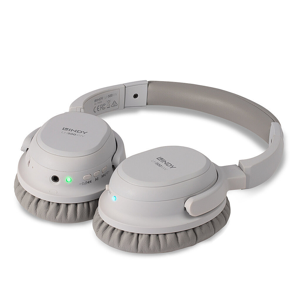 Lindy LH500XW Headset Bedraad en draadloos Hoofdband Oproepen/muziek Micro-USB Bluetooth Grijs - Afbeelding 3