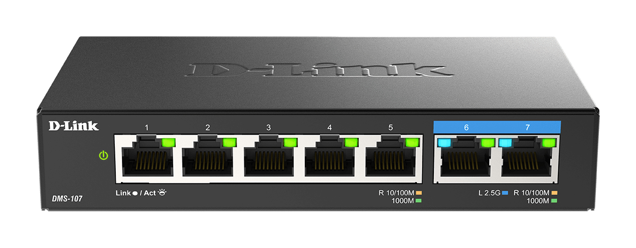 D-Link 7-Poort Multi-Gigabit Unmanaged Switch - Afbeelding 2