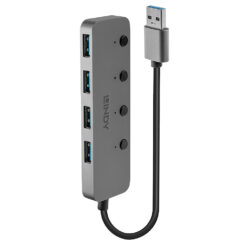 Lindy 43309 interface hub USB 3.2 Gen 1 (3.1 Gen 1) Type-A 5 Mbit/s Grijs