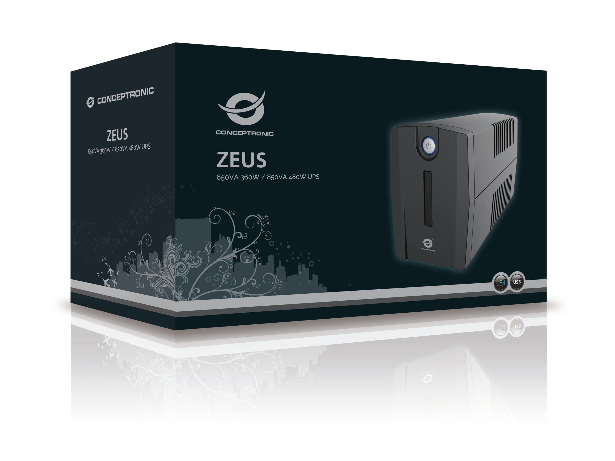 Conceptronic ZEUS01ES UPS Line-interactive 0,65 kVA 360 W 2 AC-uitgang(en) - Afbeelding 4