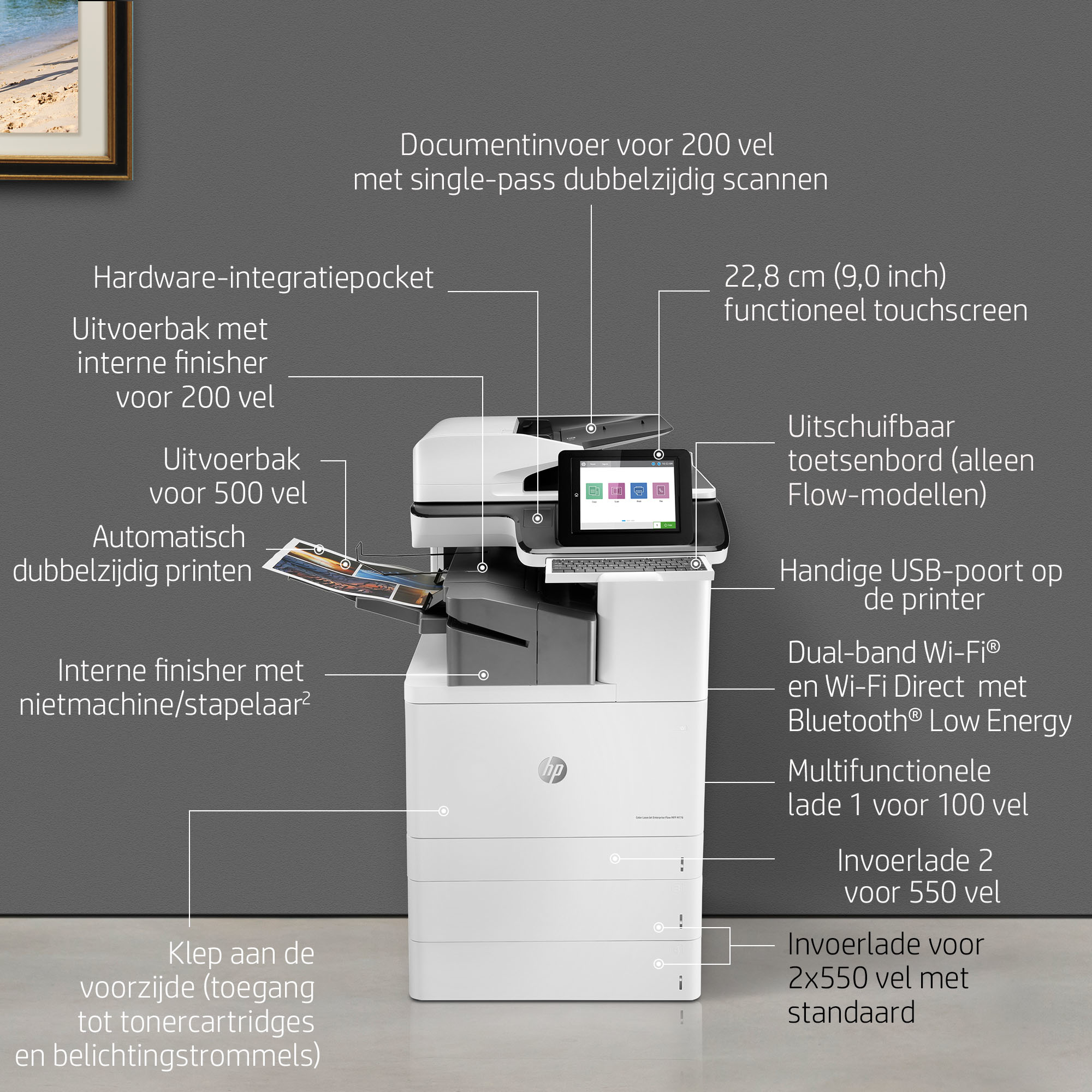 HP Color LaserJet Enterprise Flow MFP M776zs - Afbeelding 10