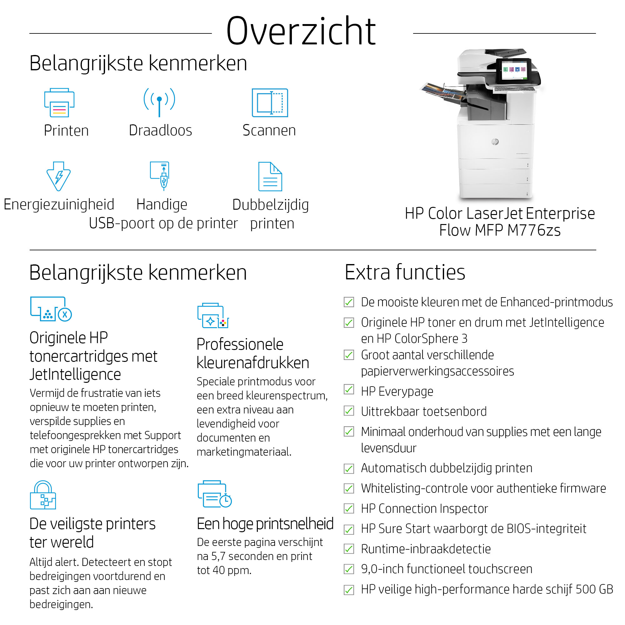 HP Color LaserJet Enterprise Flow MFP M776zs - Afbeelding 14