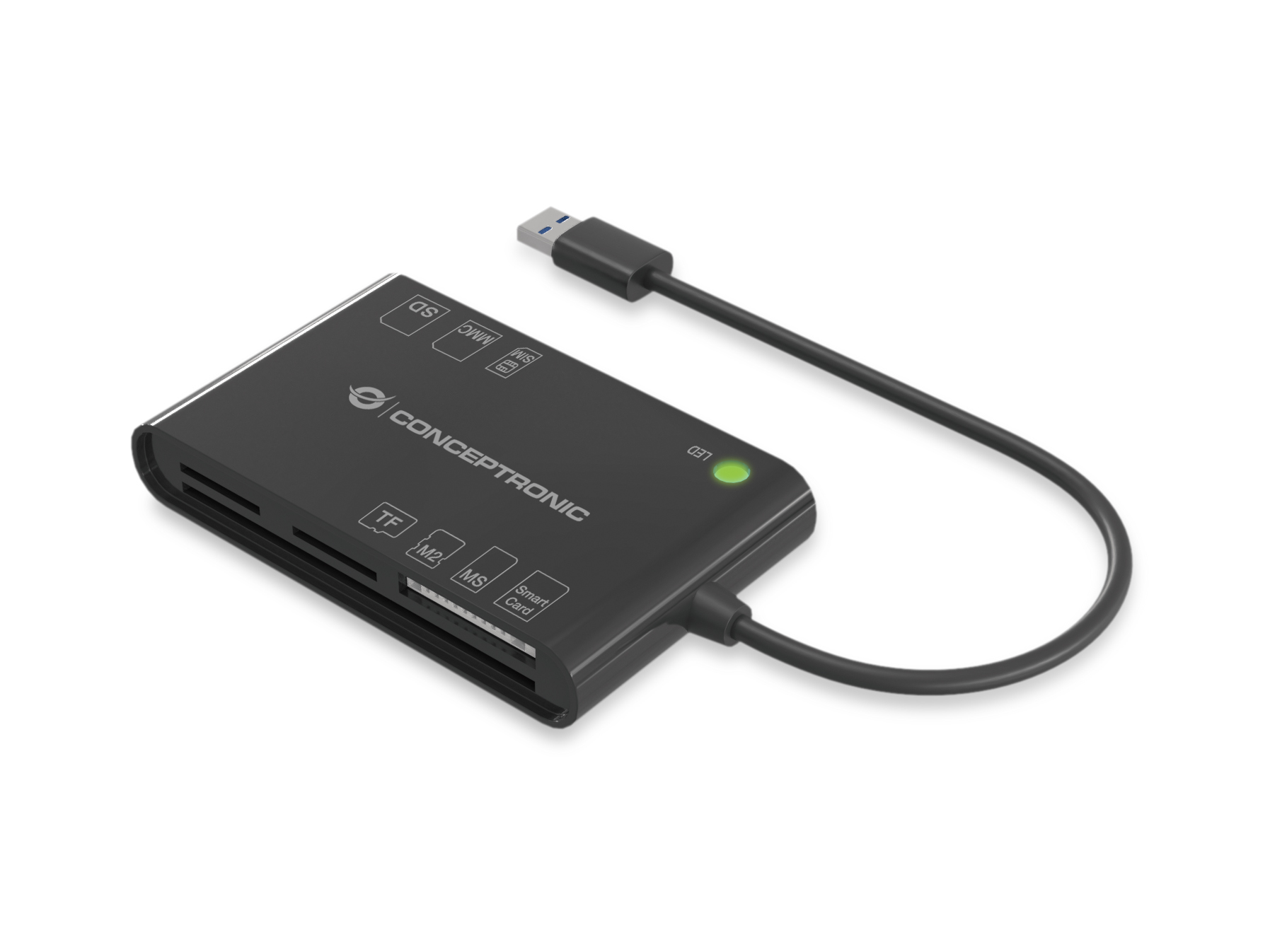 Conceptronic BIAN01B smart card reader Binnen USB 3.2 Gen 1 (3.1 Gen 1) Zwart - Afbeelding 2