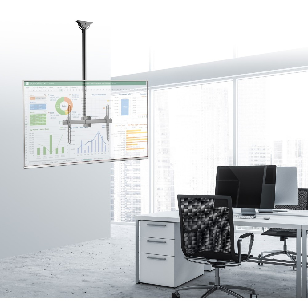 Techly ICA-CPLB 946S bevestiging voor signage-beeldschermen 177,8 cm (70") Zwart - Afbeelding 5