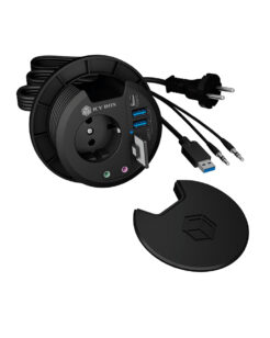 ICY BOX IB-HUB1430-CR wandcontactdoos Zwart