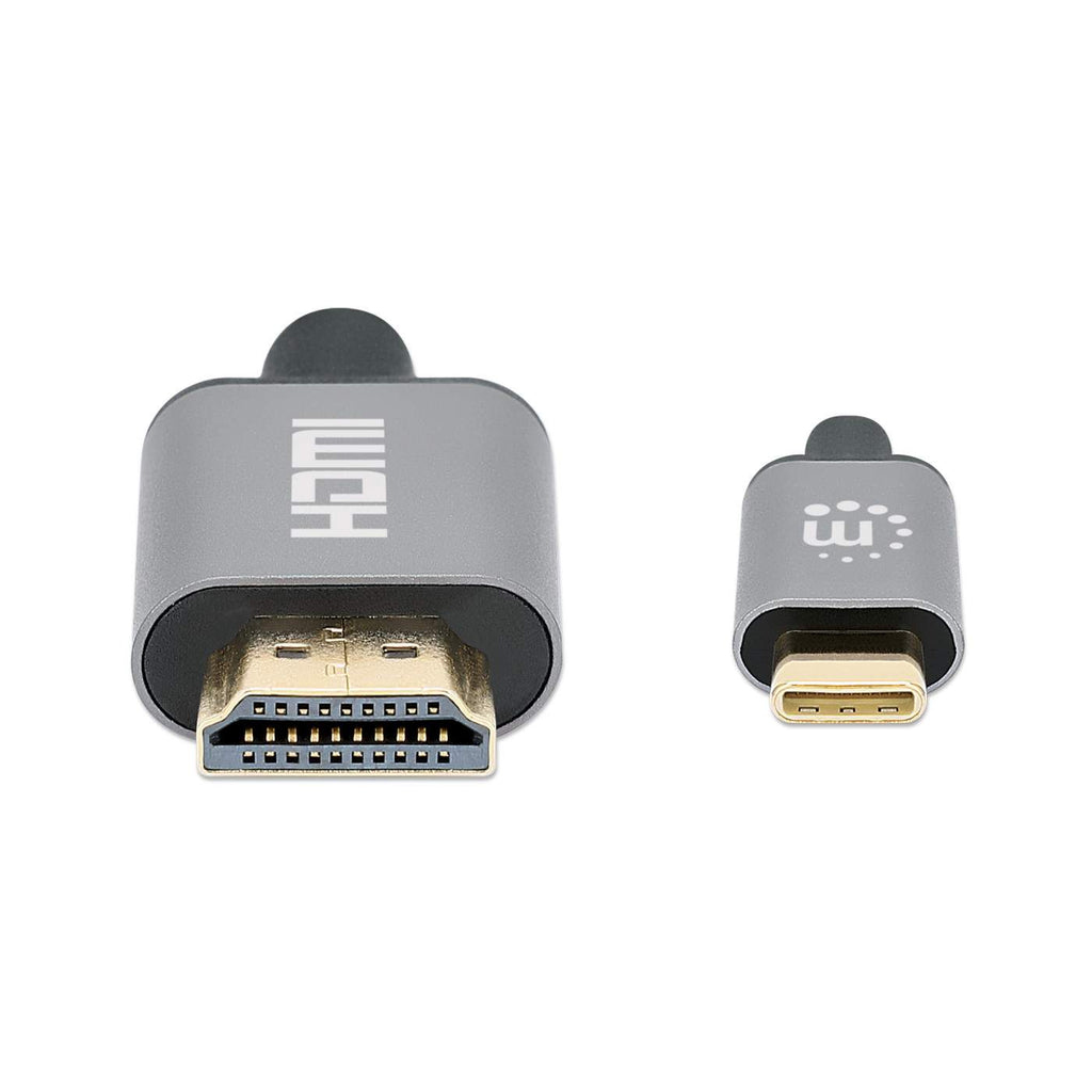Manhattan 153591 video kabel adapter 1 m HDMI Type A (Standaard) USB Type-C Zwart, Grijs - Afbeelding 4