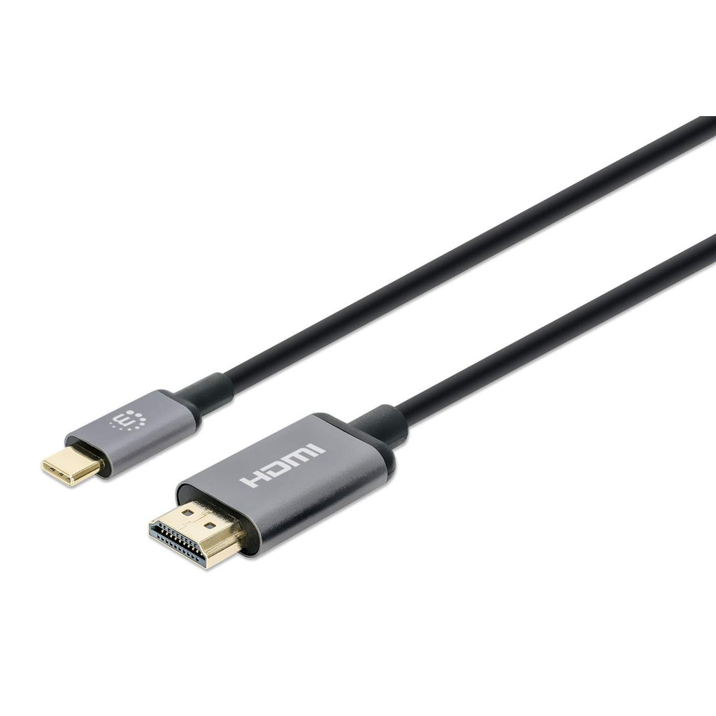Manhattan 153591 video kabel adapter 1 m HDMI Type A (Standaard) USB Type-C Zwart, Grijs - Afbeelding 2
